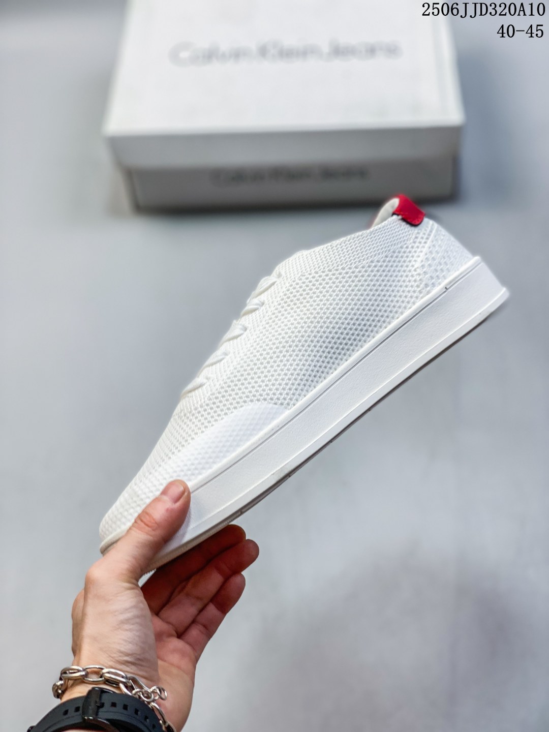 Calvin Klein Mesh Low-Top Sneakers White/Red