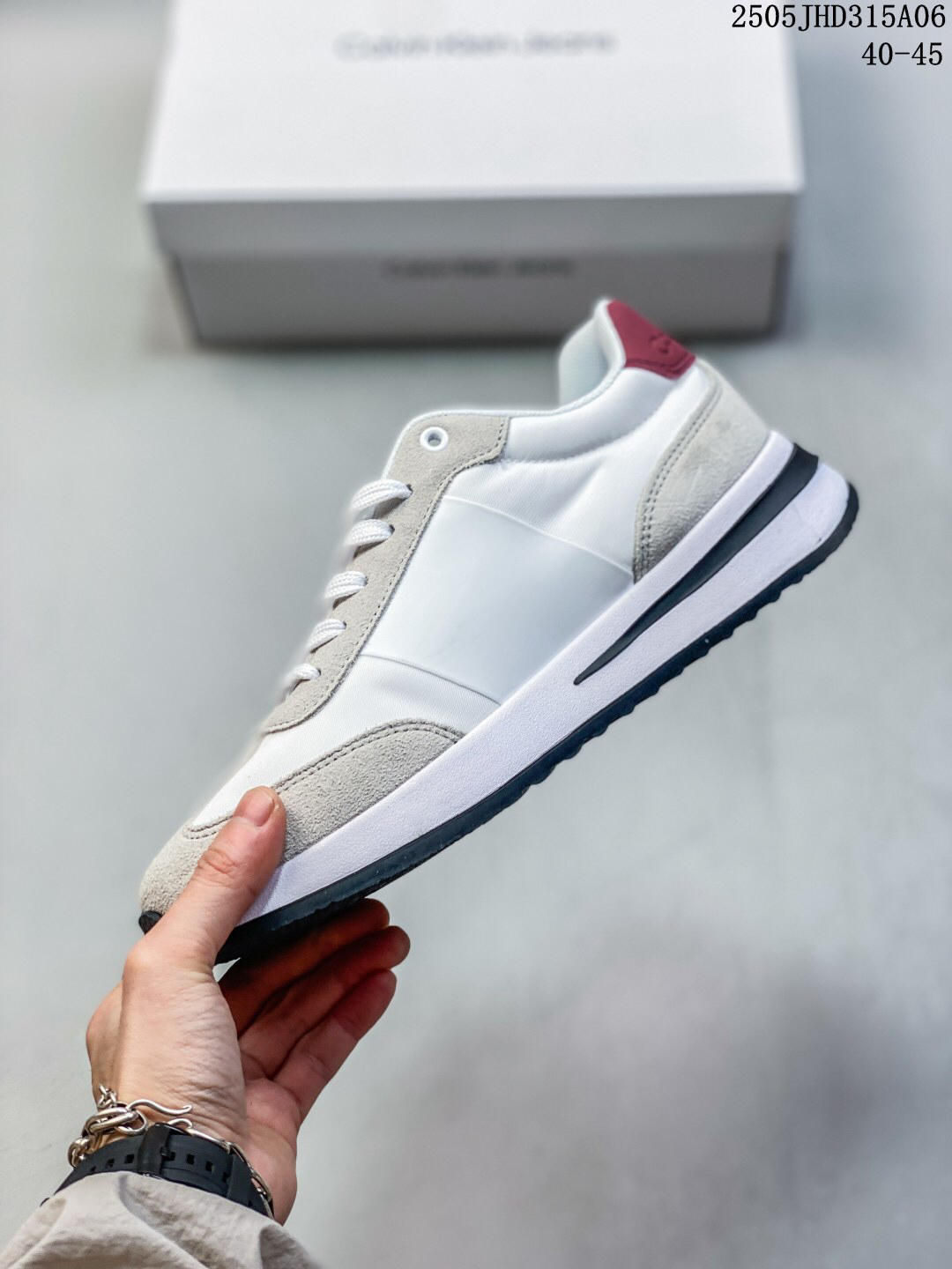 Calvin Klein Retro Runner Sneakers White/Grey/Burgundy