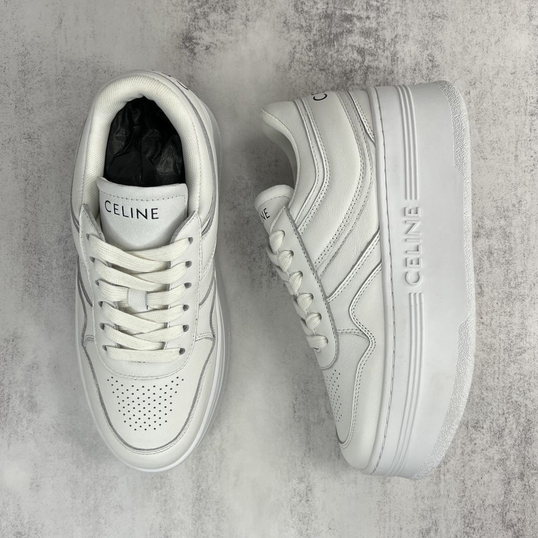 Celine Triomphe Platform Sneaker White