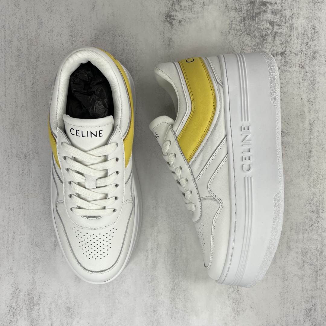 Celine Platform Sneakers White Yellow