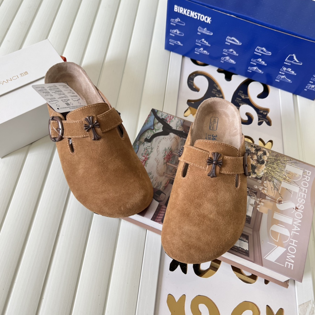 Birkenstock Suede Clogs Brown