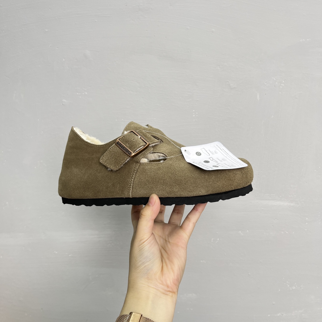 Birkenstock Shearling Clog Grey Green