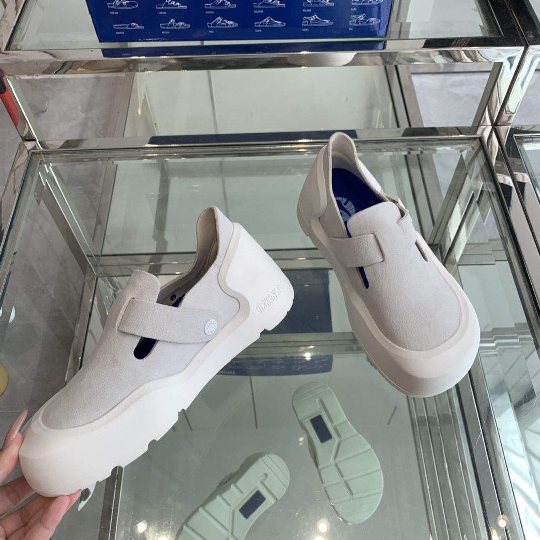 Birkenstock Suede Buckle Loafer Grey