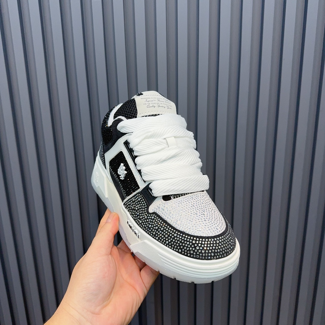 AMIRI Crystal Low-Top Sneakers Black/White