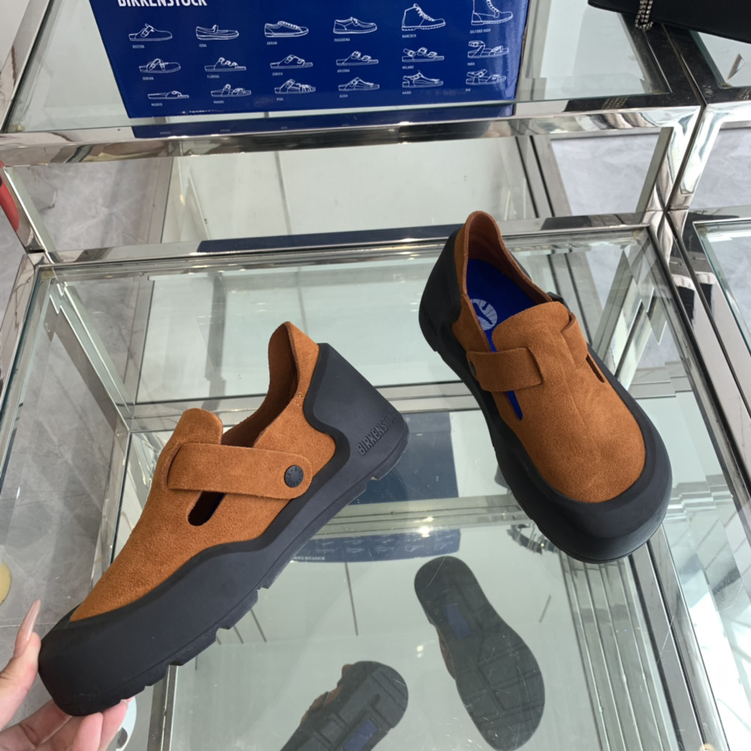 Birkenstock Suede Clog Loafers Brown