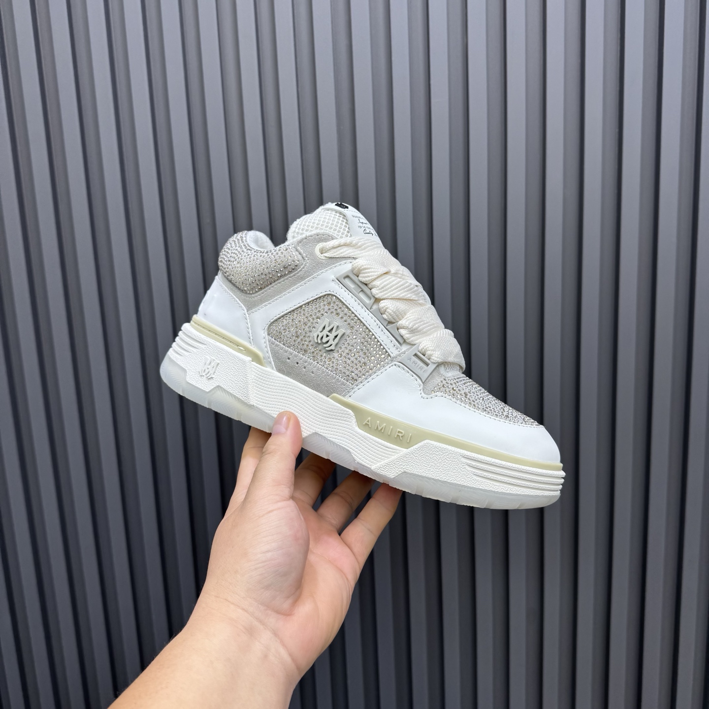 Amiri Crystal Low-Top Sneakers White