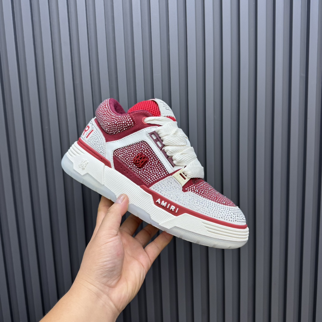 AMIRI Crystal Low-Top Sneakers Red/White