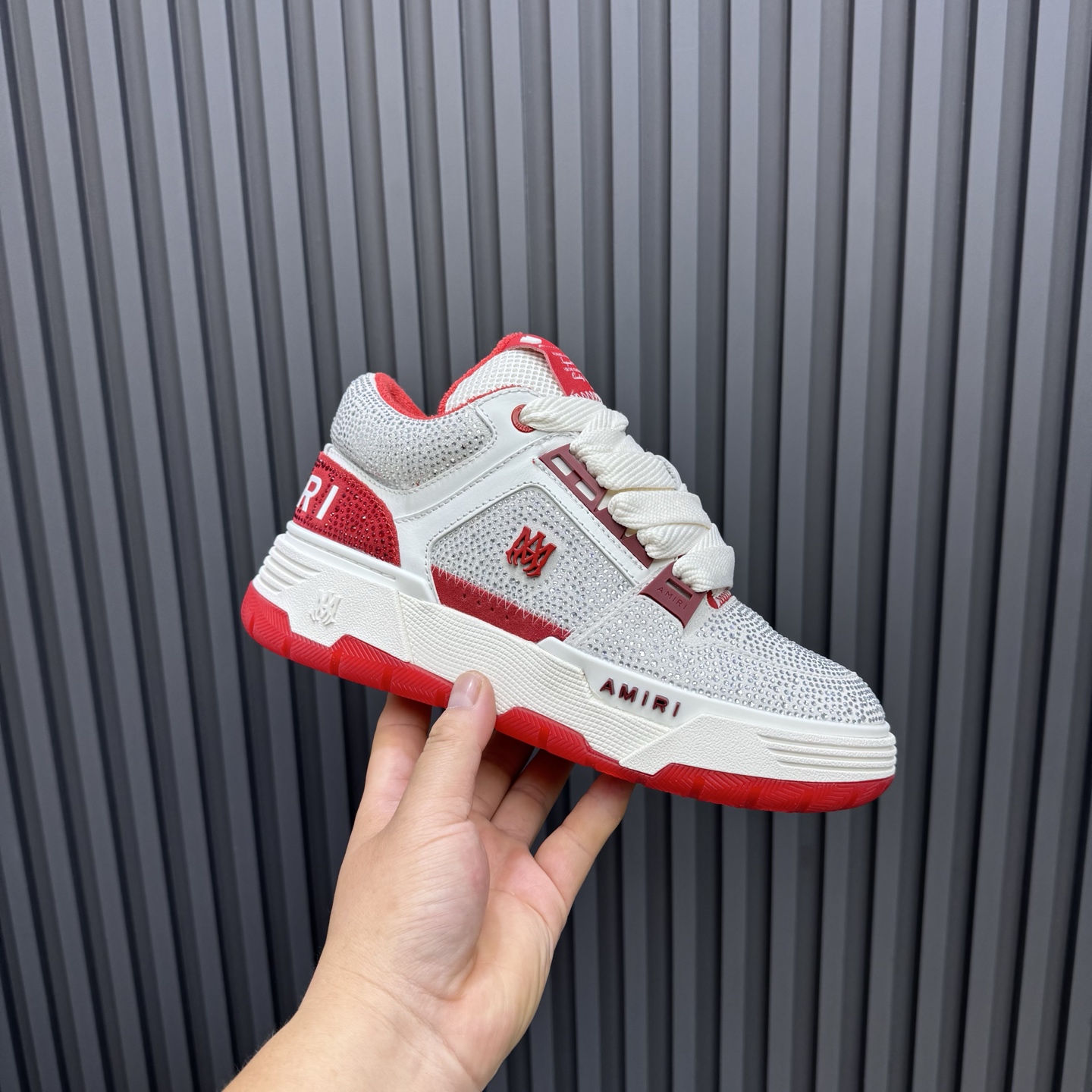 AMIRI Crystal Low Sneaker White/Red