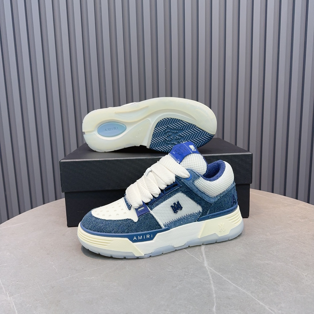 AMIRI Denim Low-Top Sneakers Blue/White