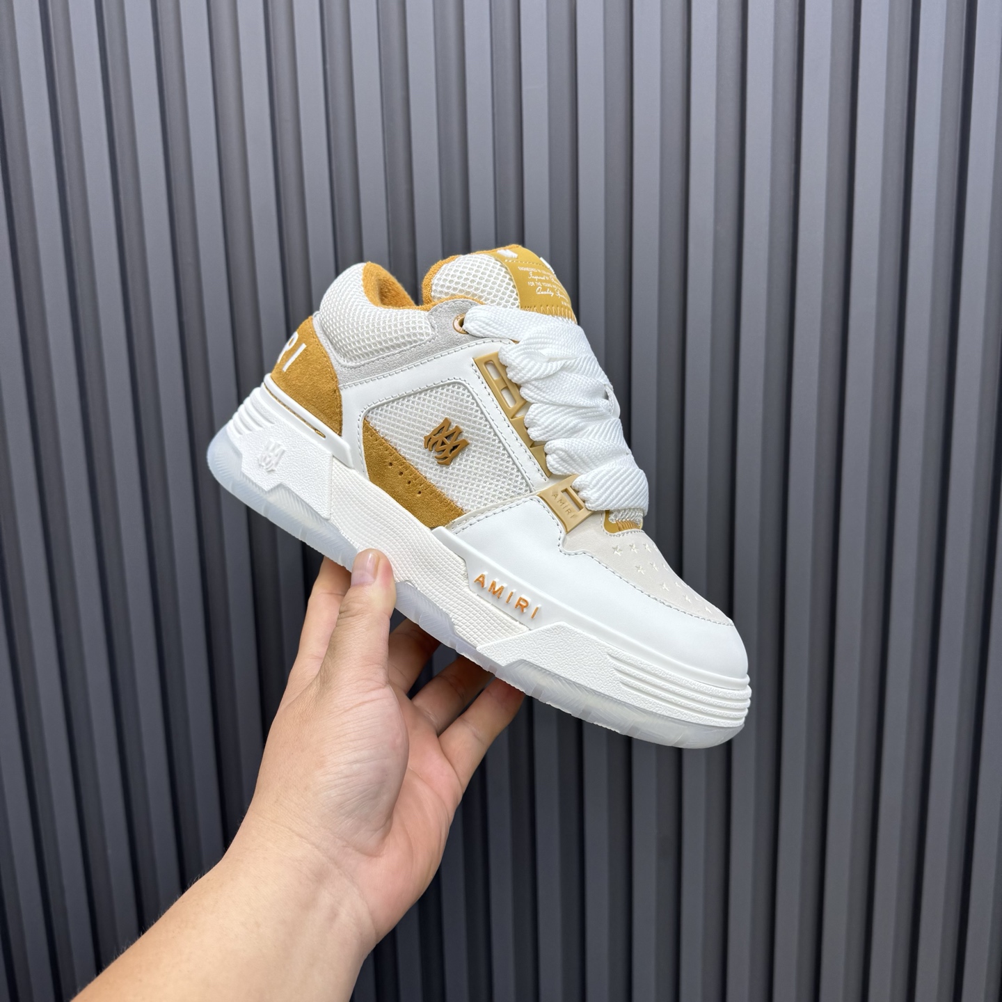 AMIRI Low-Top Sneakers White/Gold