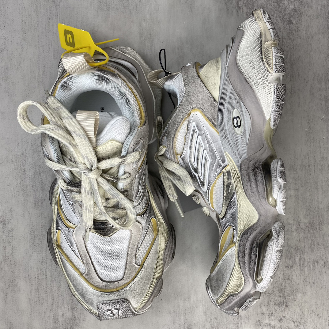 Balenciaga Cargo Sneaker White Yellow Silver