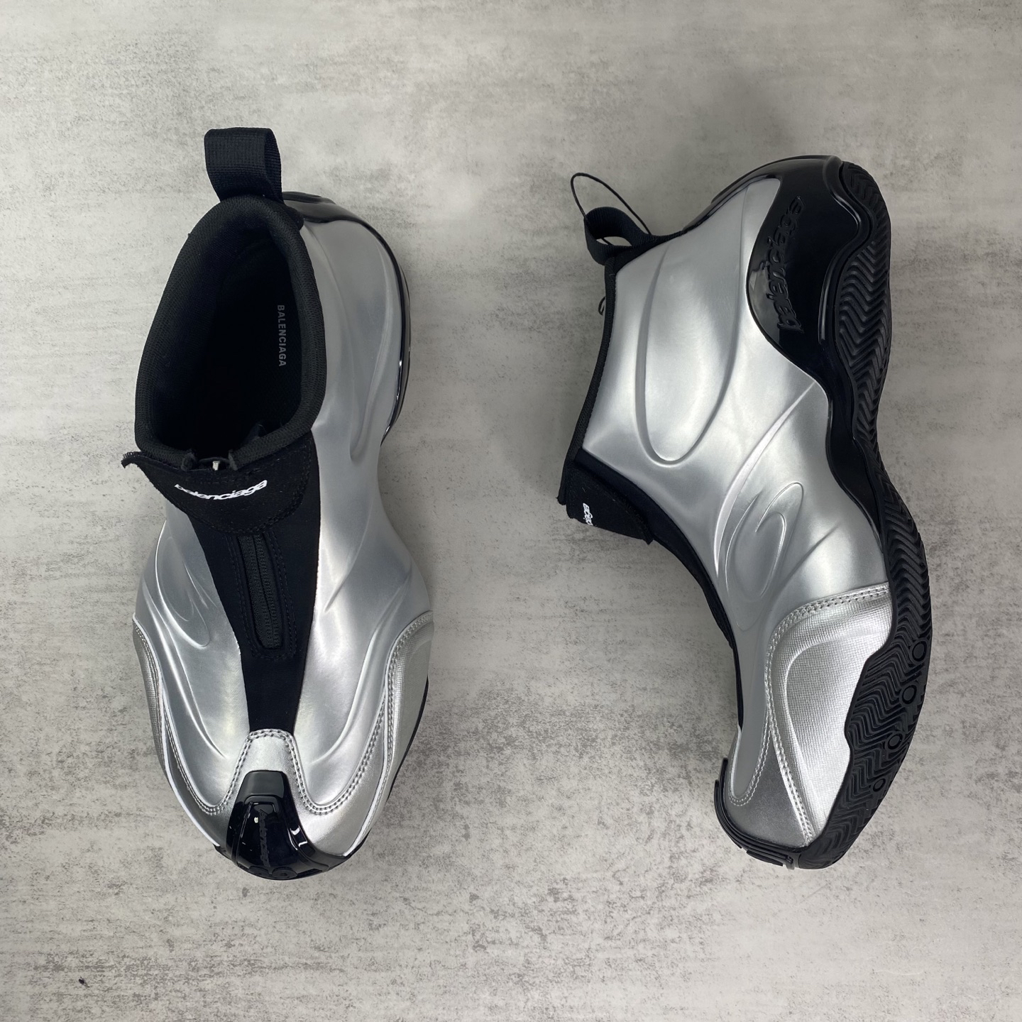Balenciaga Zip Basketball Shoes Silver