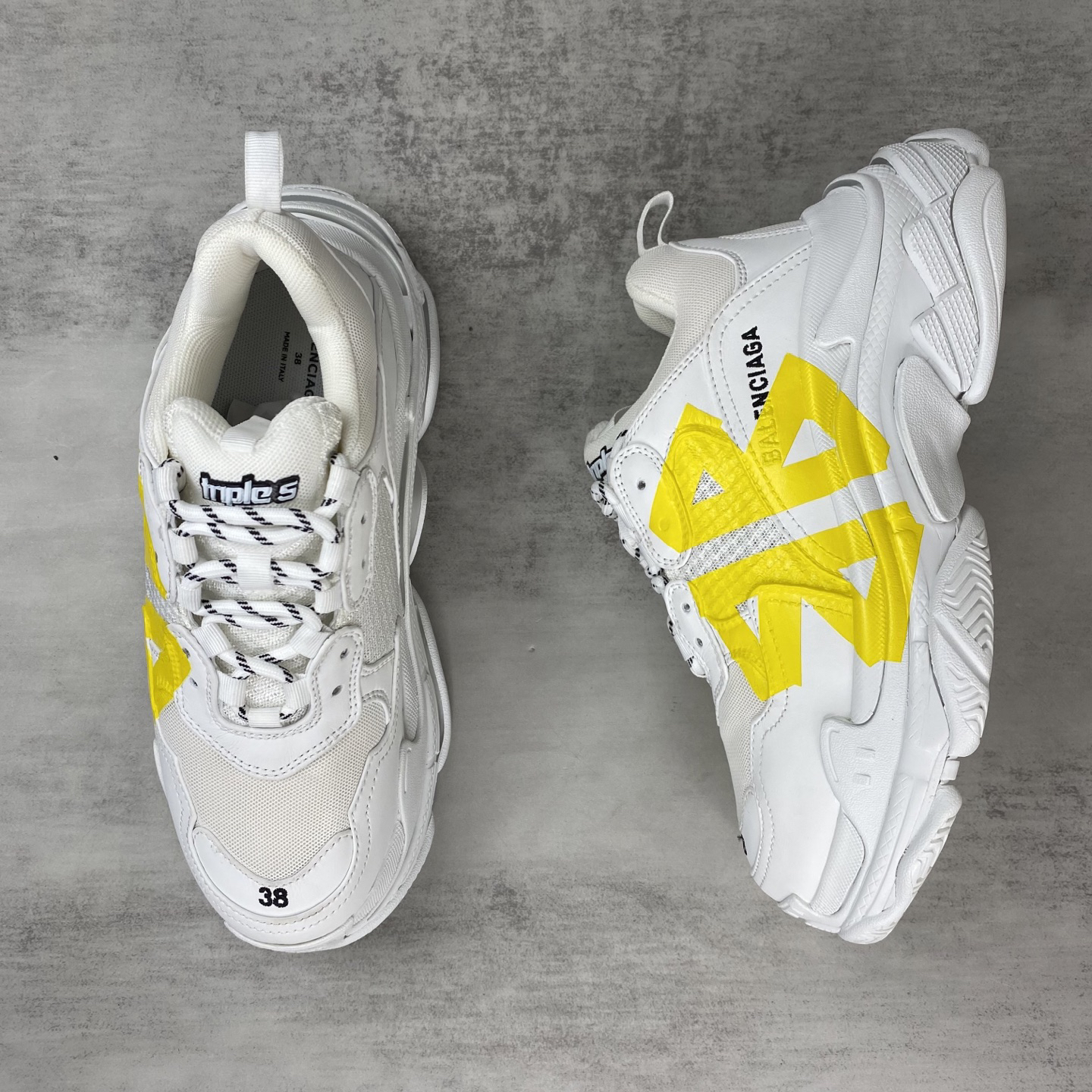 Balenciaga Triple S Dad Sneakers White/Yellow