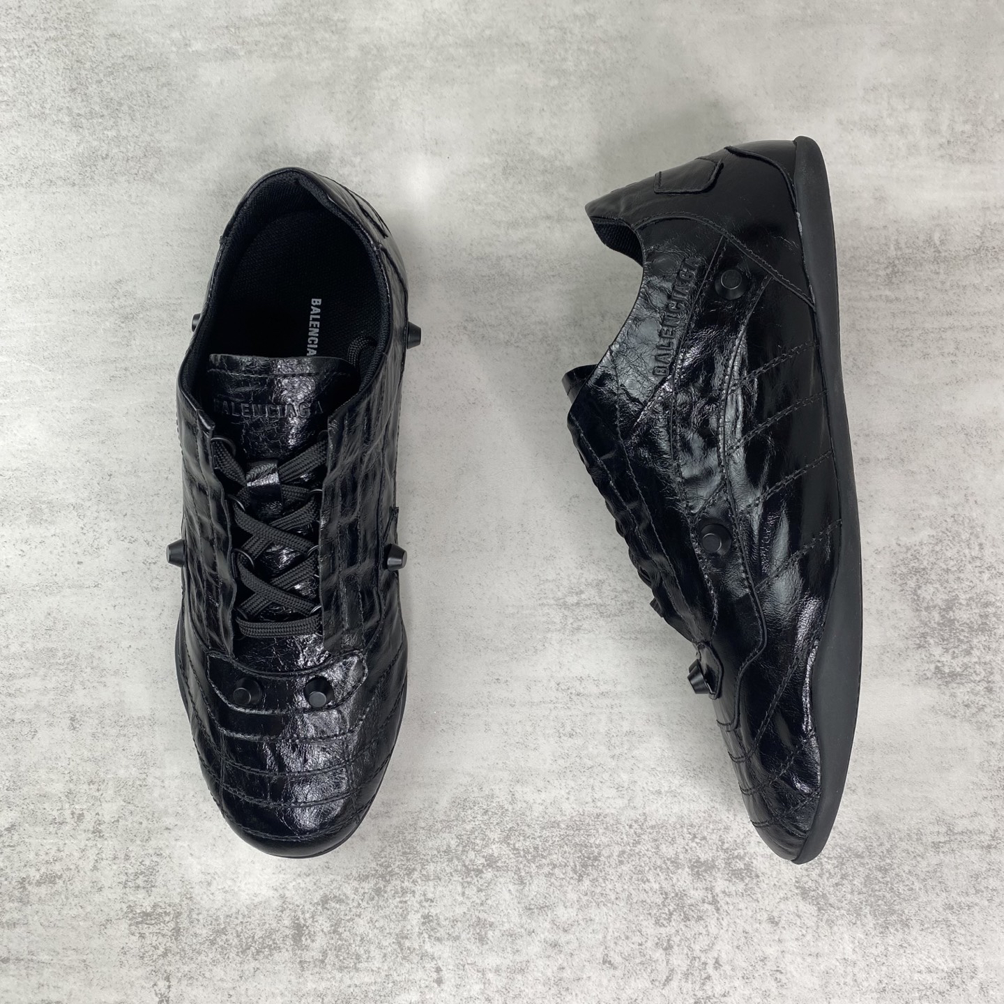 Balenciaga Punk Lace-Up Shoes Black