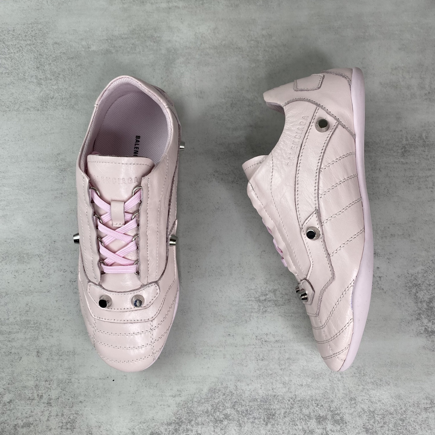 Balenciaga Punk Lace-Up Shoes Pink