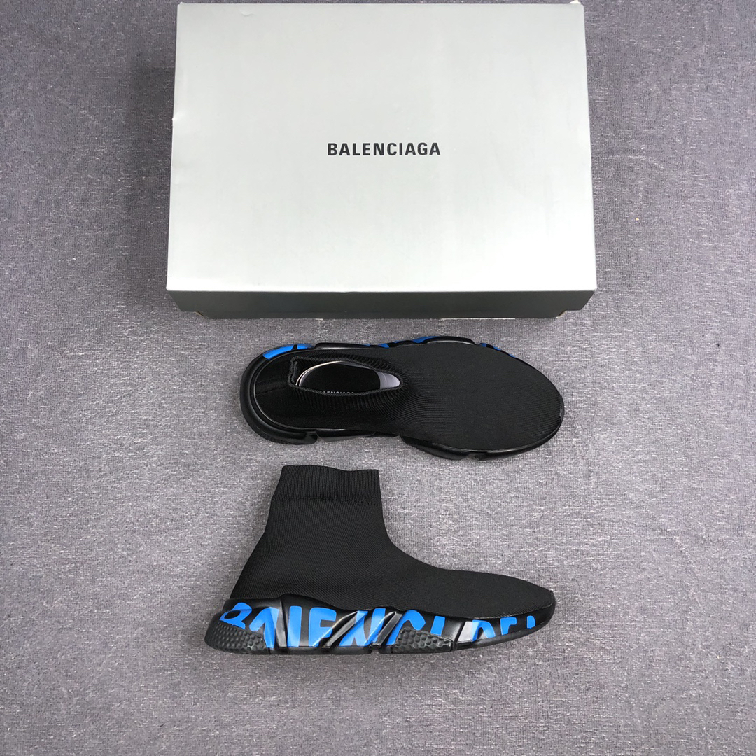 Balenciaga Speed Sock Sneakers Black/Blue