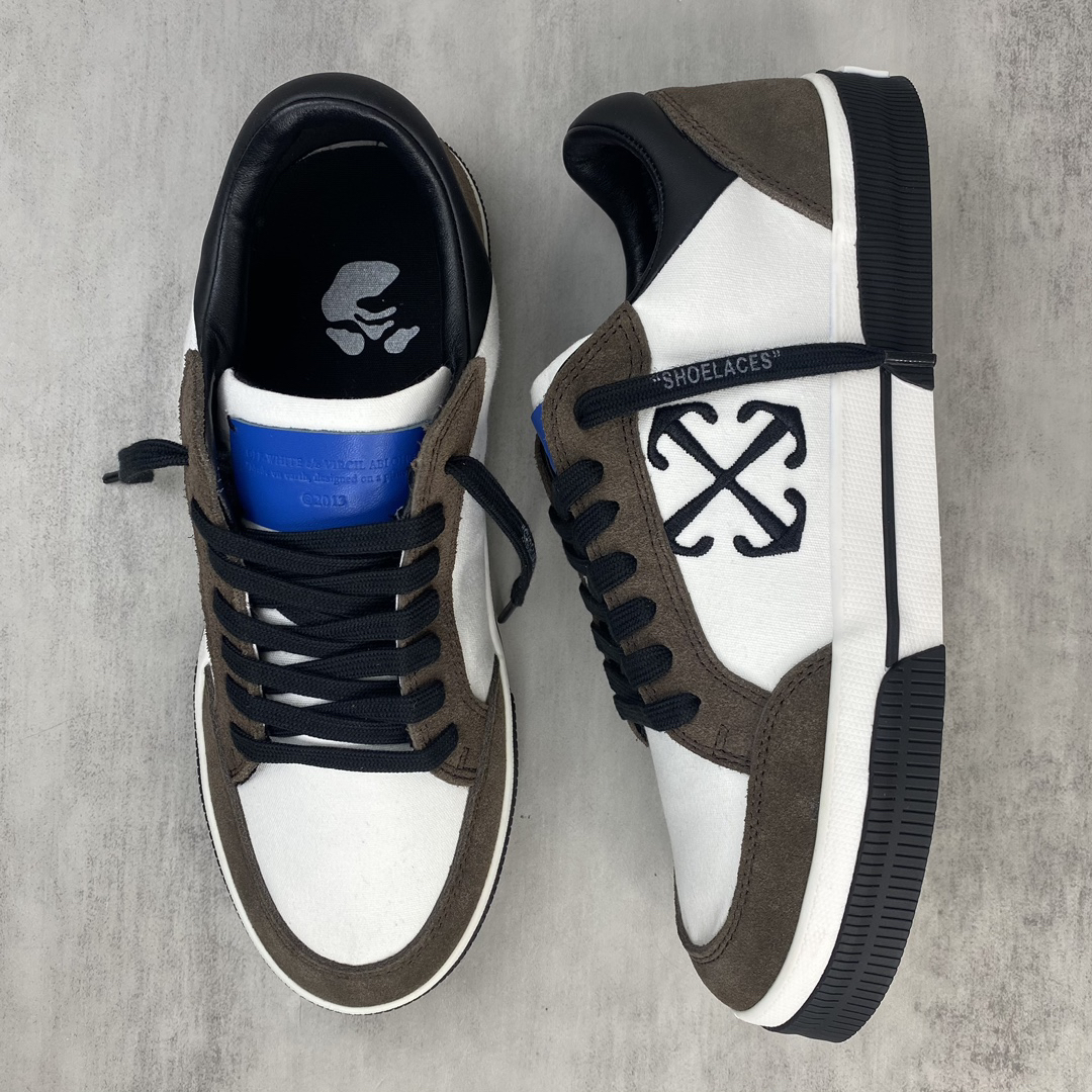 Off-White Low Vulcanized Canvas Sneakers White/Brown/Black