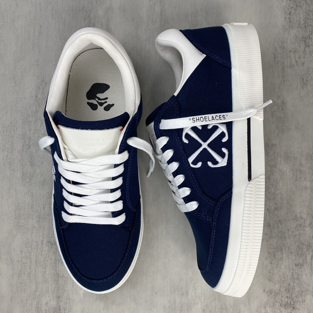 Off-White Low Vulcanized Canvas Sneakers Navy