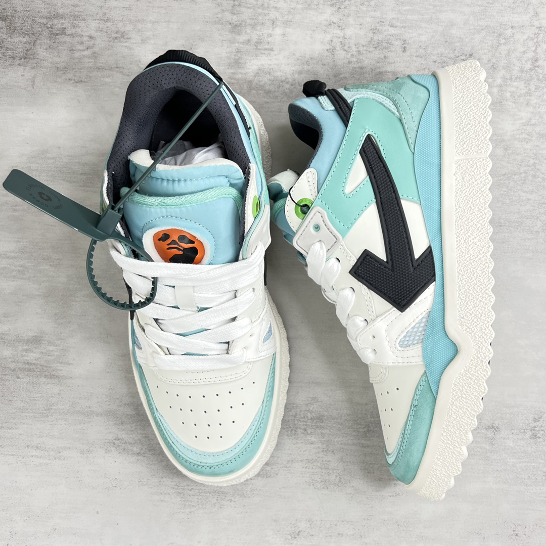 Off-White Low-Top Sneakers Teal/White