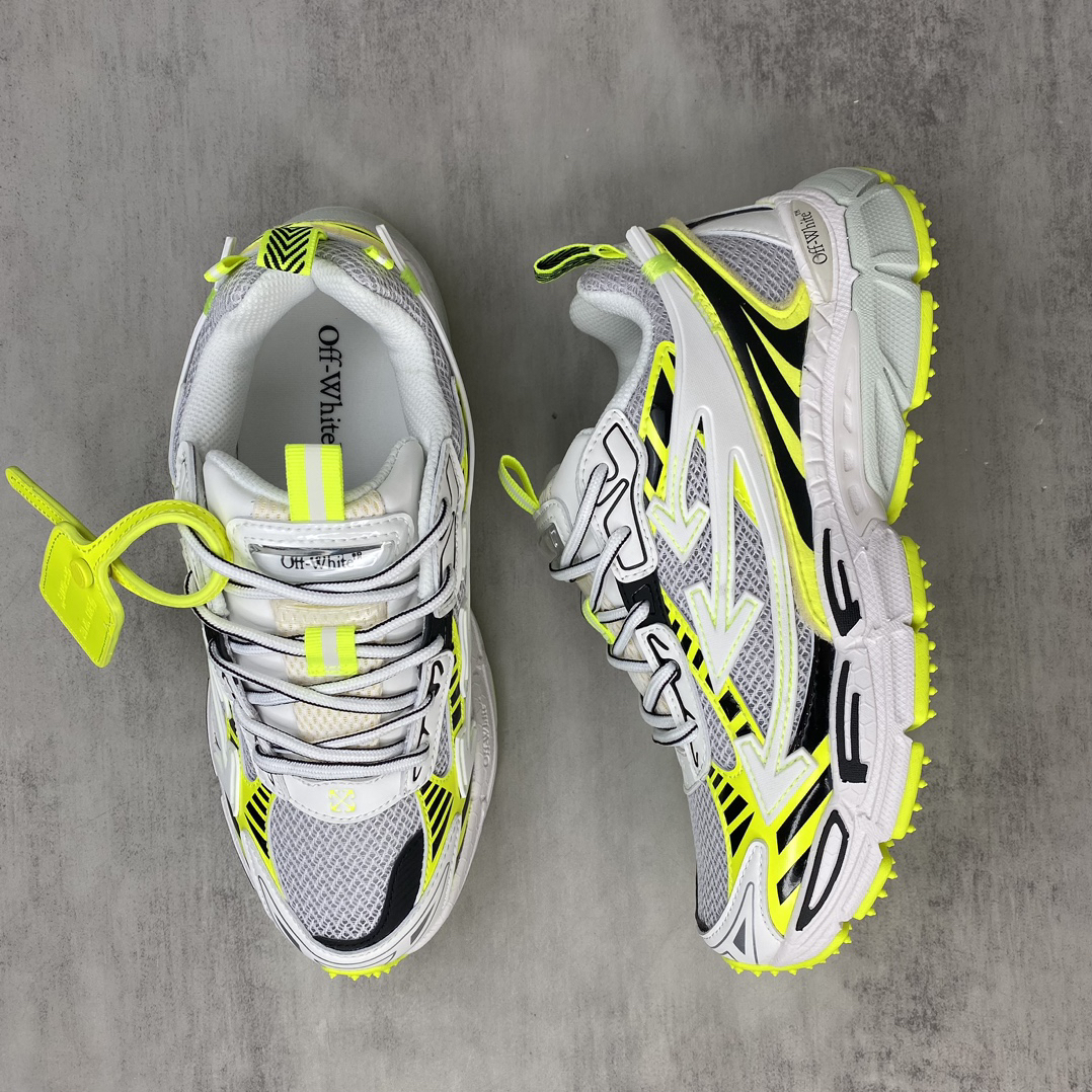 Off-White OOO Runner Sneakers Neon Yellow