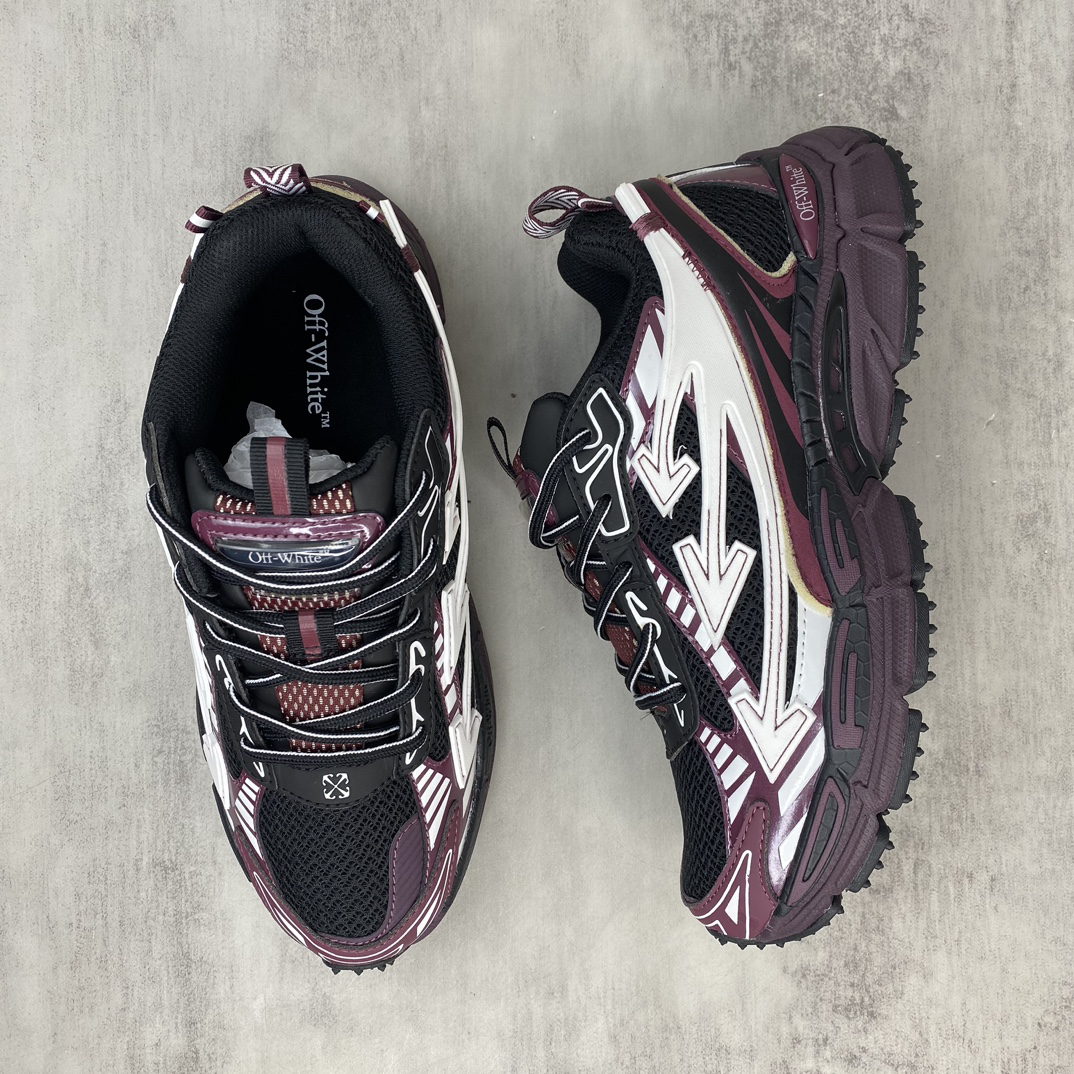 Off-White CO-V Runner Sneakers Burgundy
