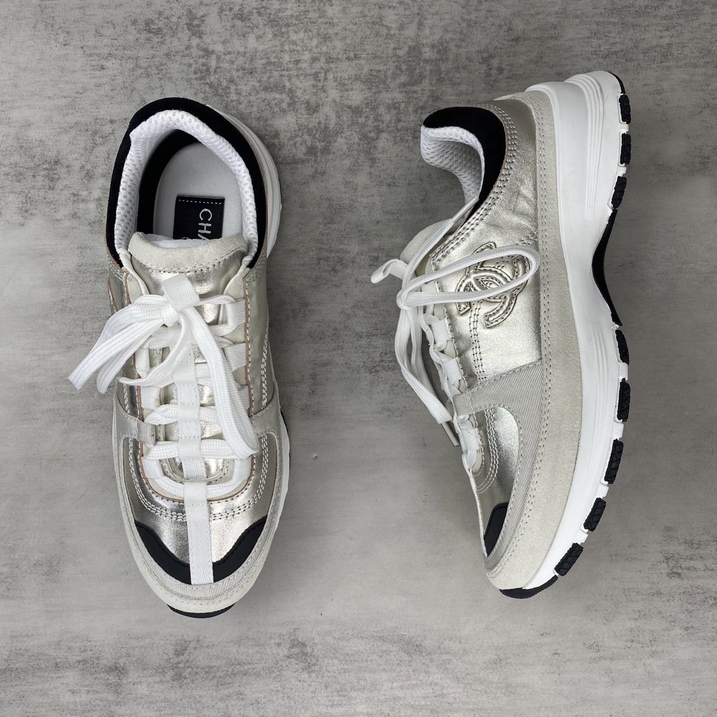 Chanel Casual Sport Sneakers Silver