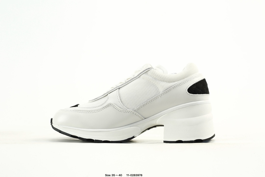 Chanel Calfskin Low-Top Sneakers White/Black