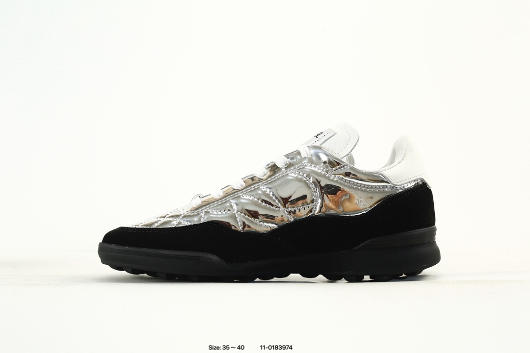 Chanel Quilted Low-Top Sneakers Silver/Black