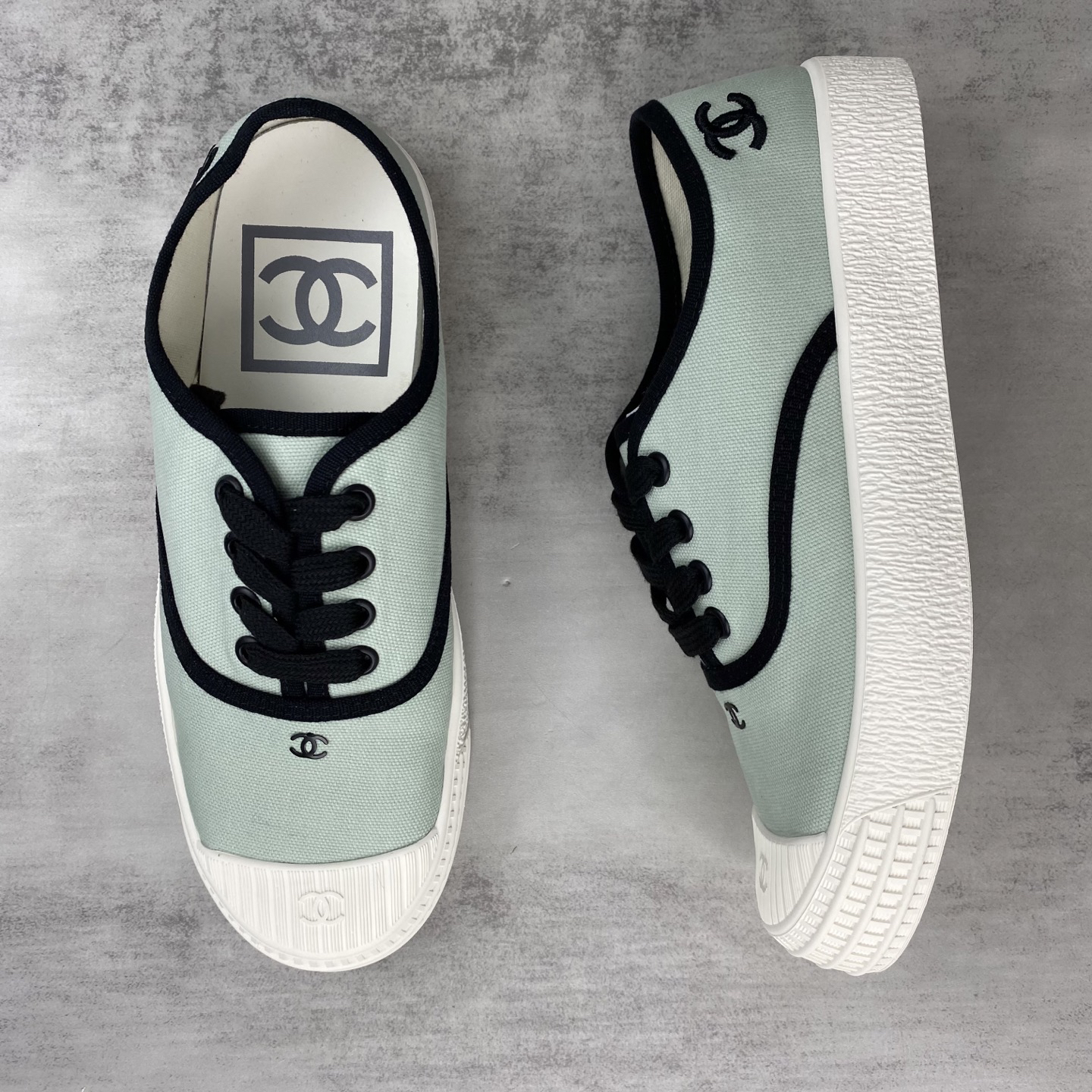 Chanel Vintage Canvas Sneaker Mint Green