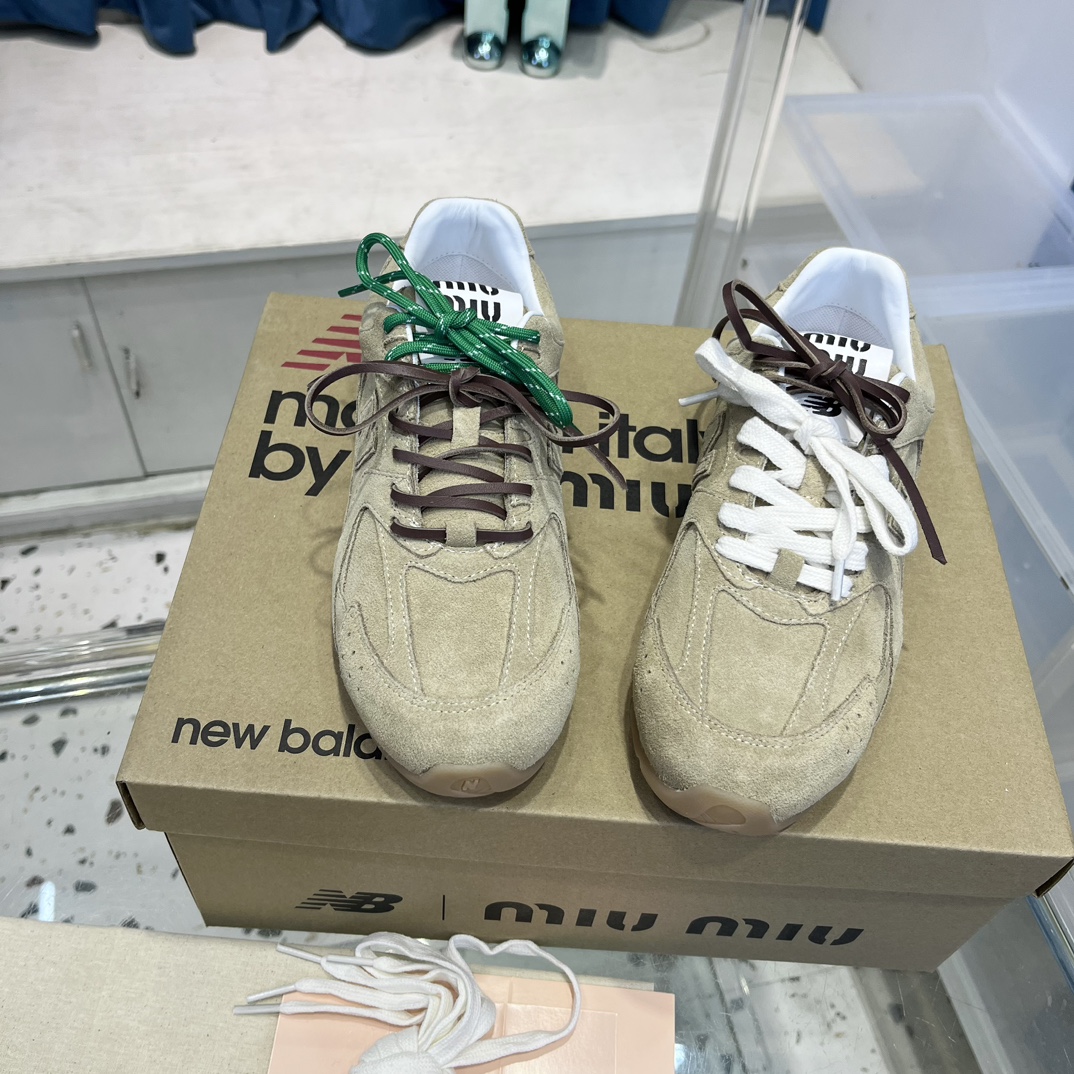 Miu Miu x New Balance 530 Suede Sneakers Beige