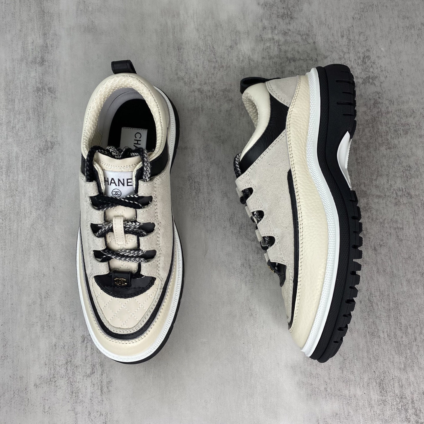 Chanel Panda Low-Top Sneakers Black/White