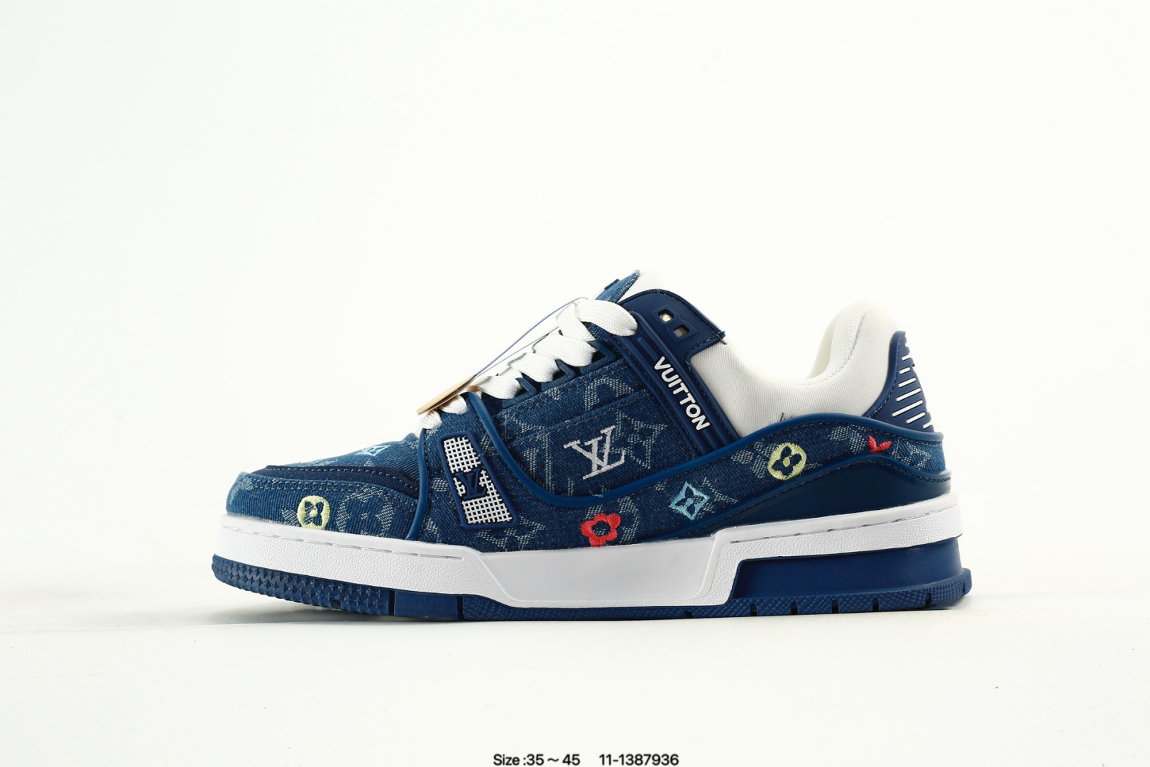 Louis Vuitton Trainer Low Denim Sneakers Blue