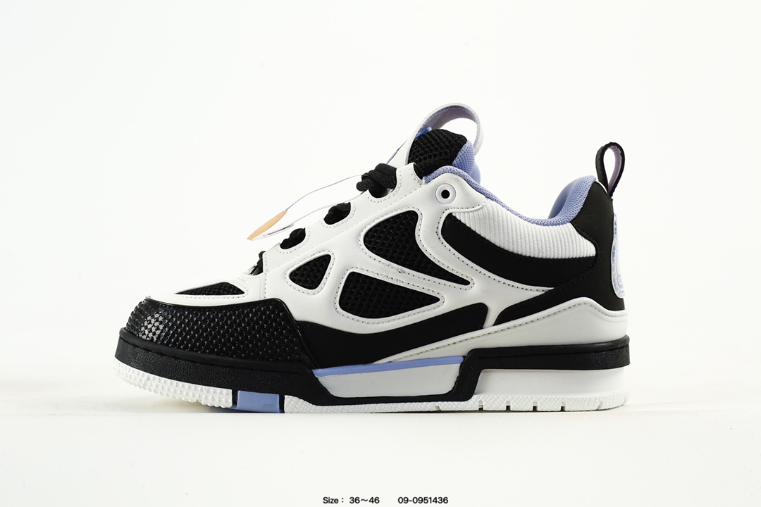 Louis Vuitton Trainer Low Sneaker Black White Blue