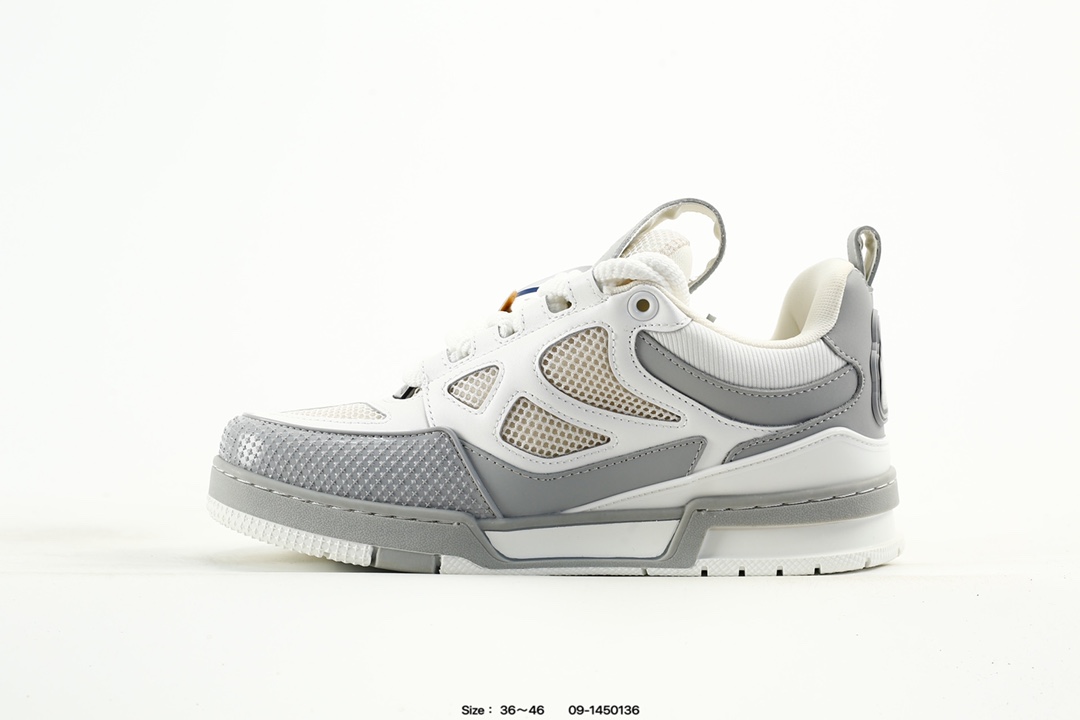 Louis Vuitton Trainer Low Sneaker White Grey