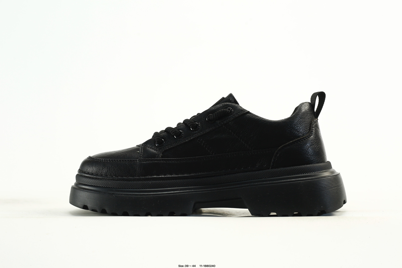 ECCO Platform Leather Sneakers Black