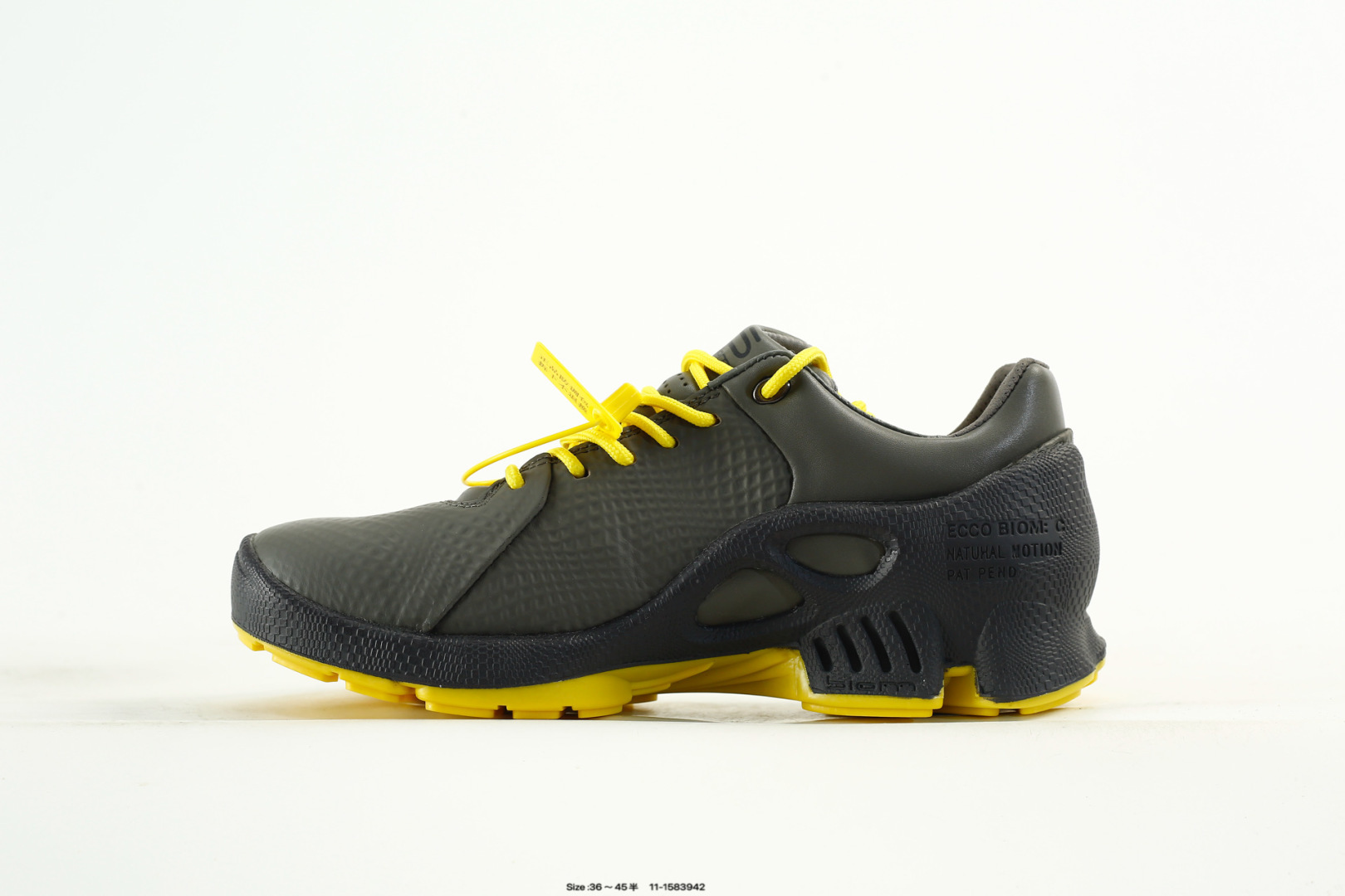 ECCO Biom Leather Sneakers Gray/Yellow