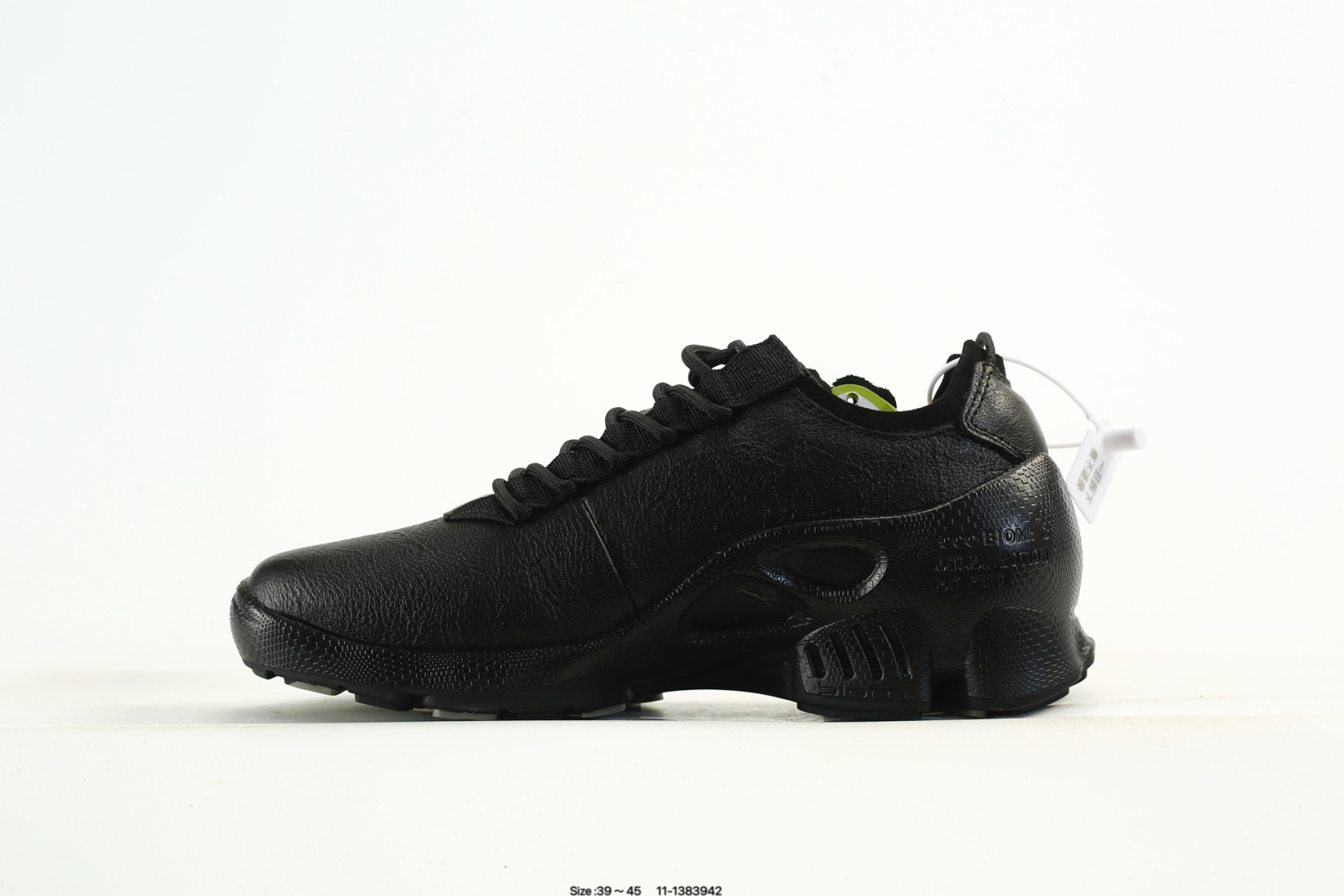 ECCO Breathable Leather Sneakers Black