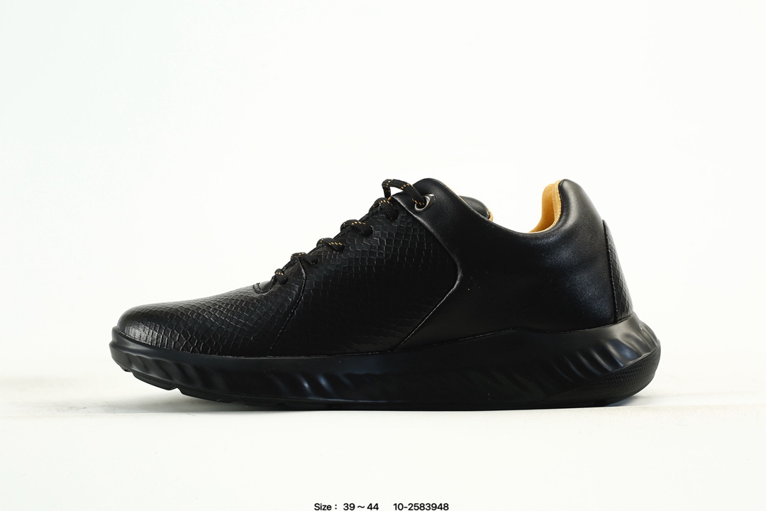 ECCO Breathable Leather Sneaker Black