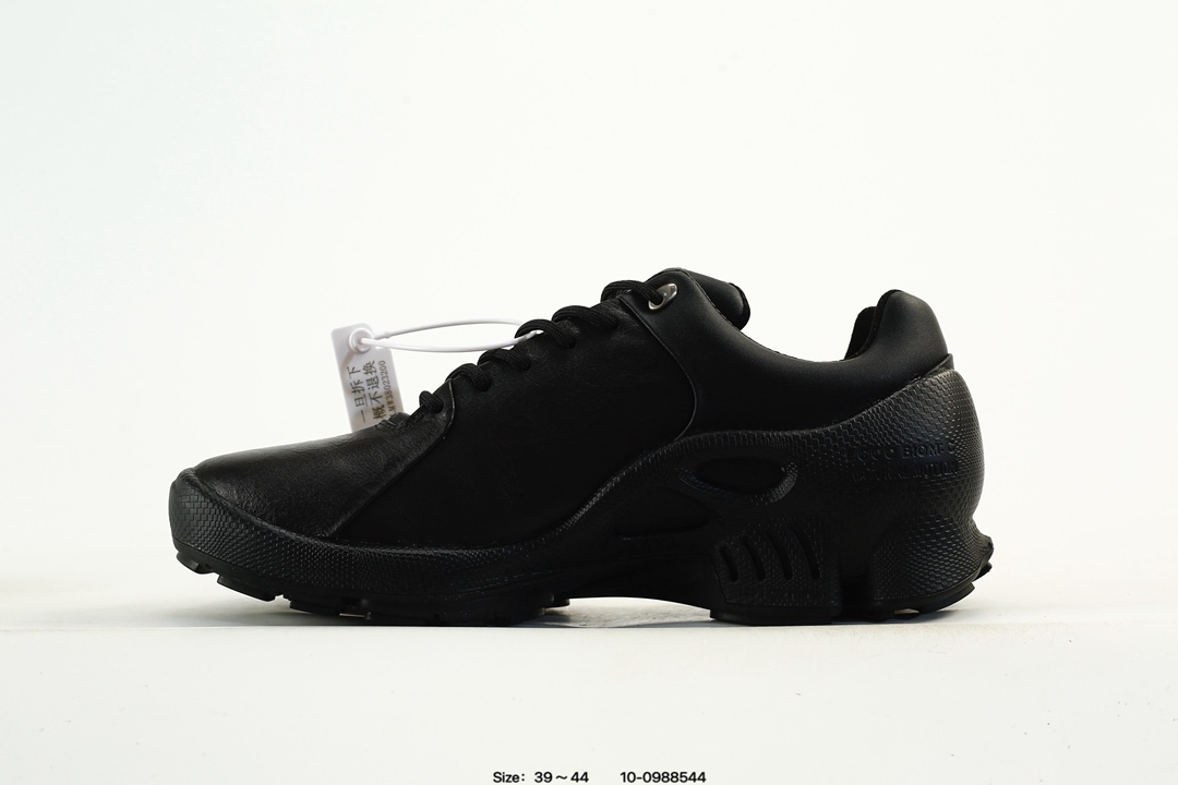 ECCO Breathable Leather Sneakers Black
