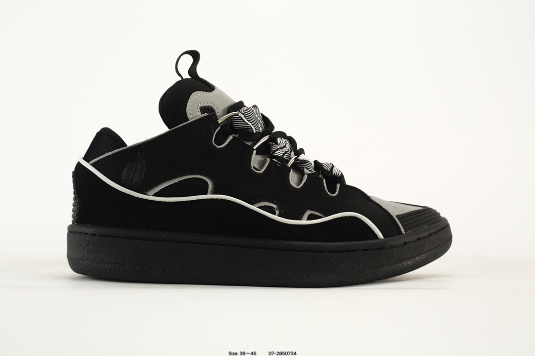 Lanvin Curb Leather Sneakers Multicolor