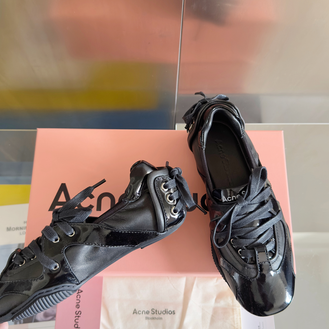 Acne Studios Lace-Up Ballet Sneakers Black