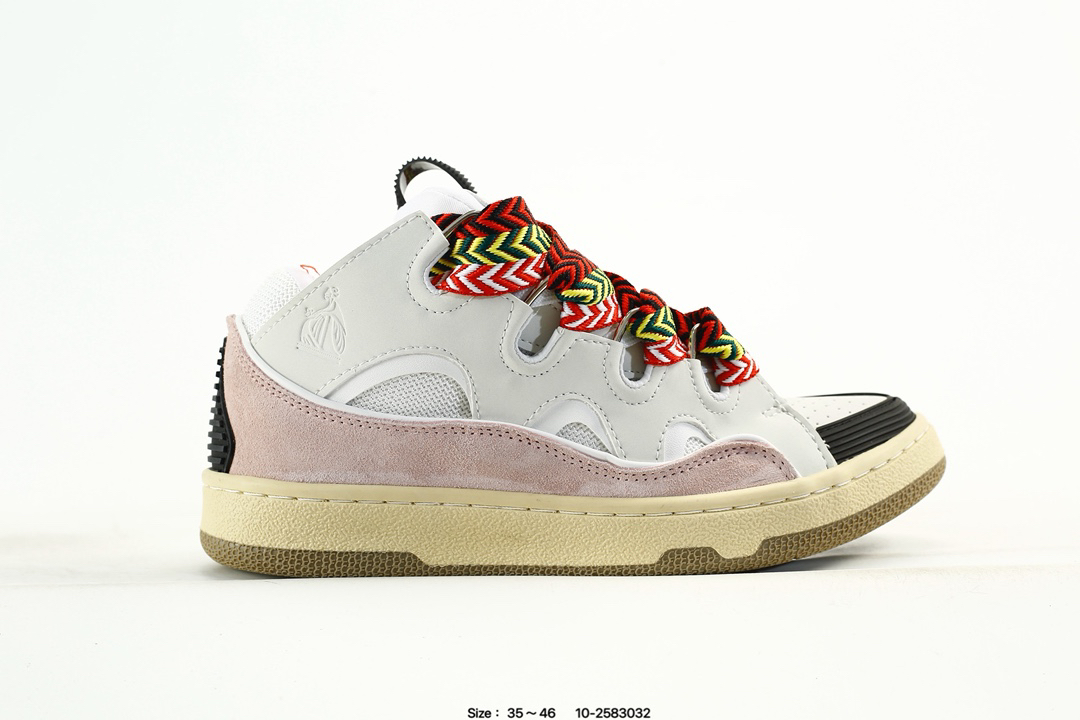 Lanvin Curb Leather Sneakers Multicolor
