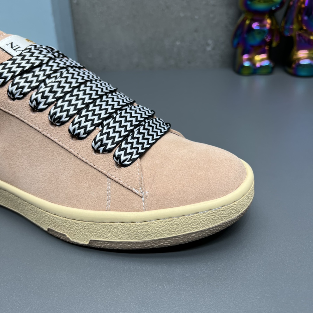 Lanvin Suede Low-Top Sneakers Beige