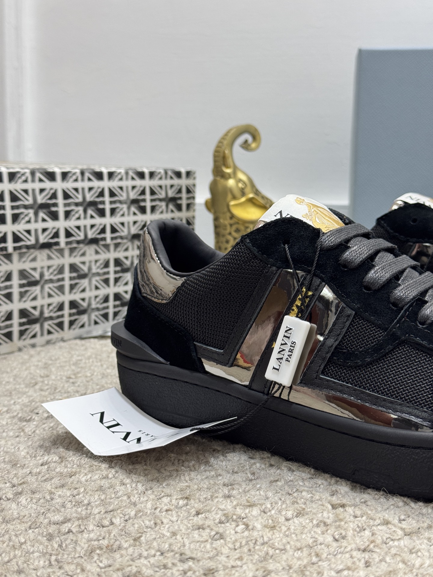 Lanvin Paris Lace-Up Sneakers Black