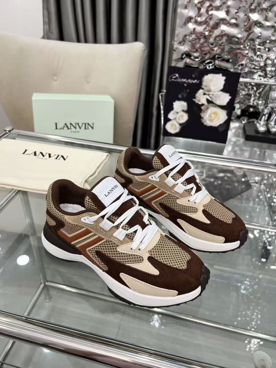 Lanvin CLAY Low-Top Sneakers Brown