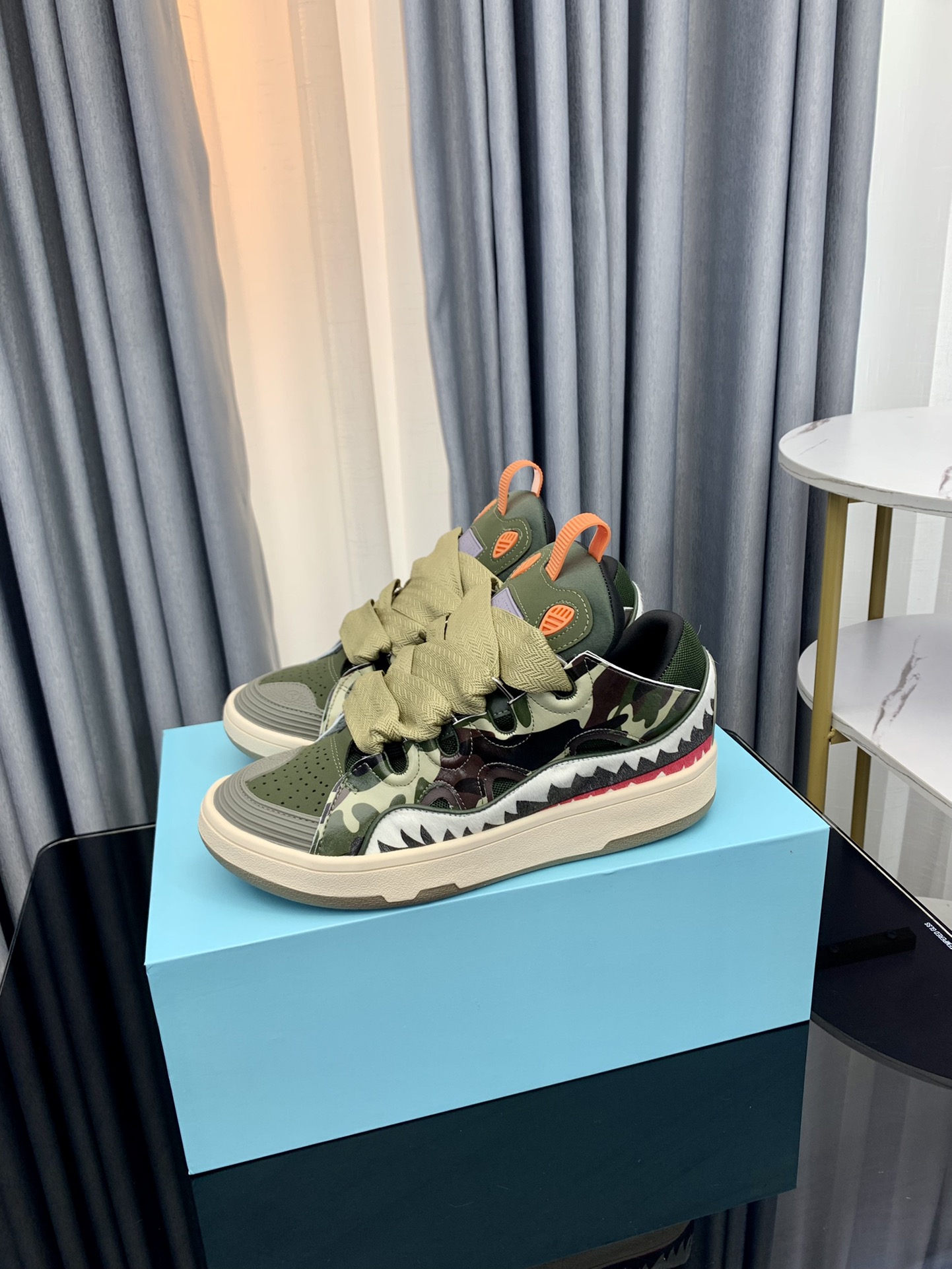 Lanvin Camo Leather Sneakers Multi