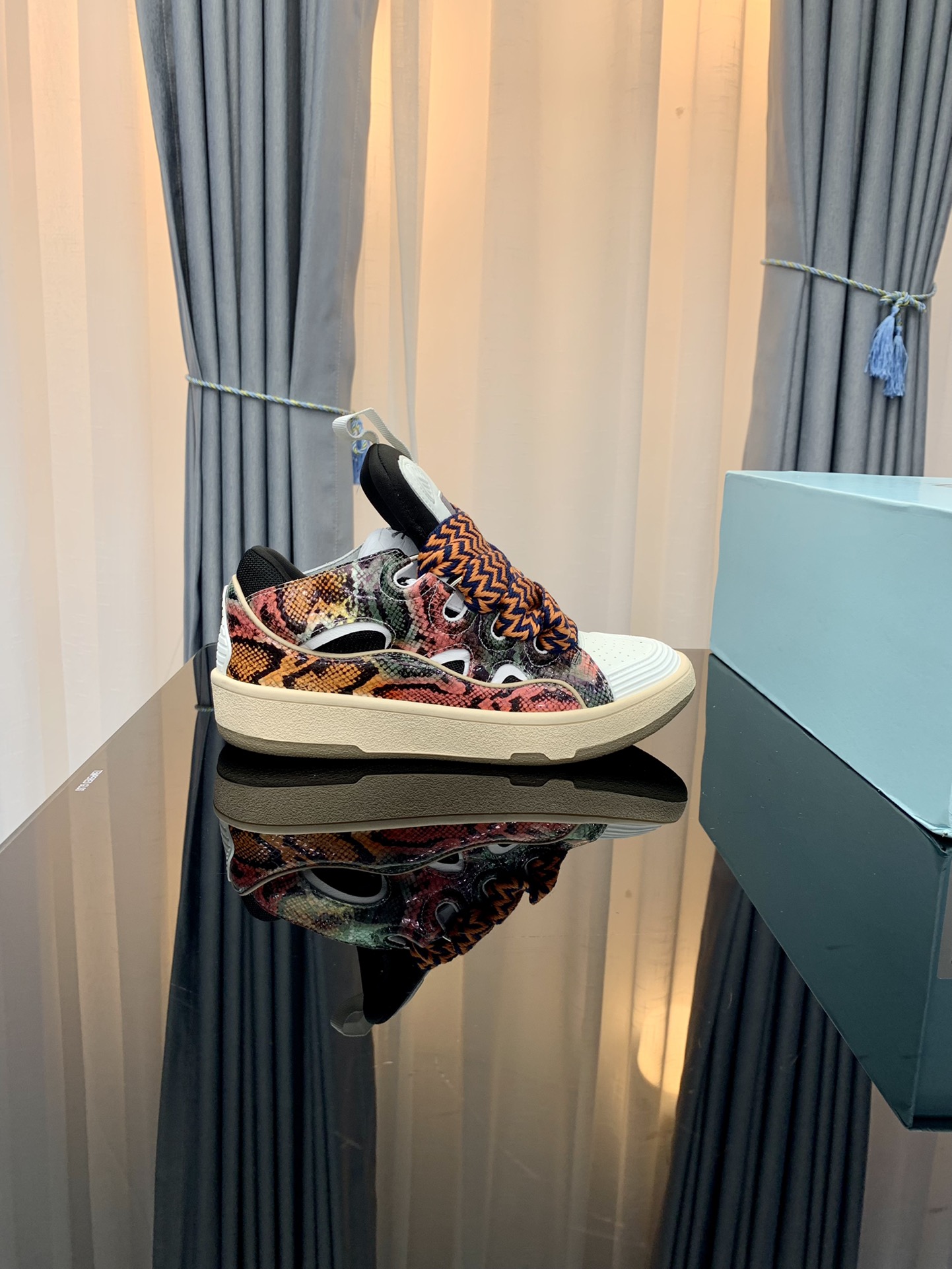 Lanvin Leather Suede Sneakers Multicolor