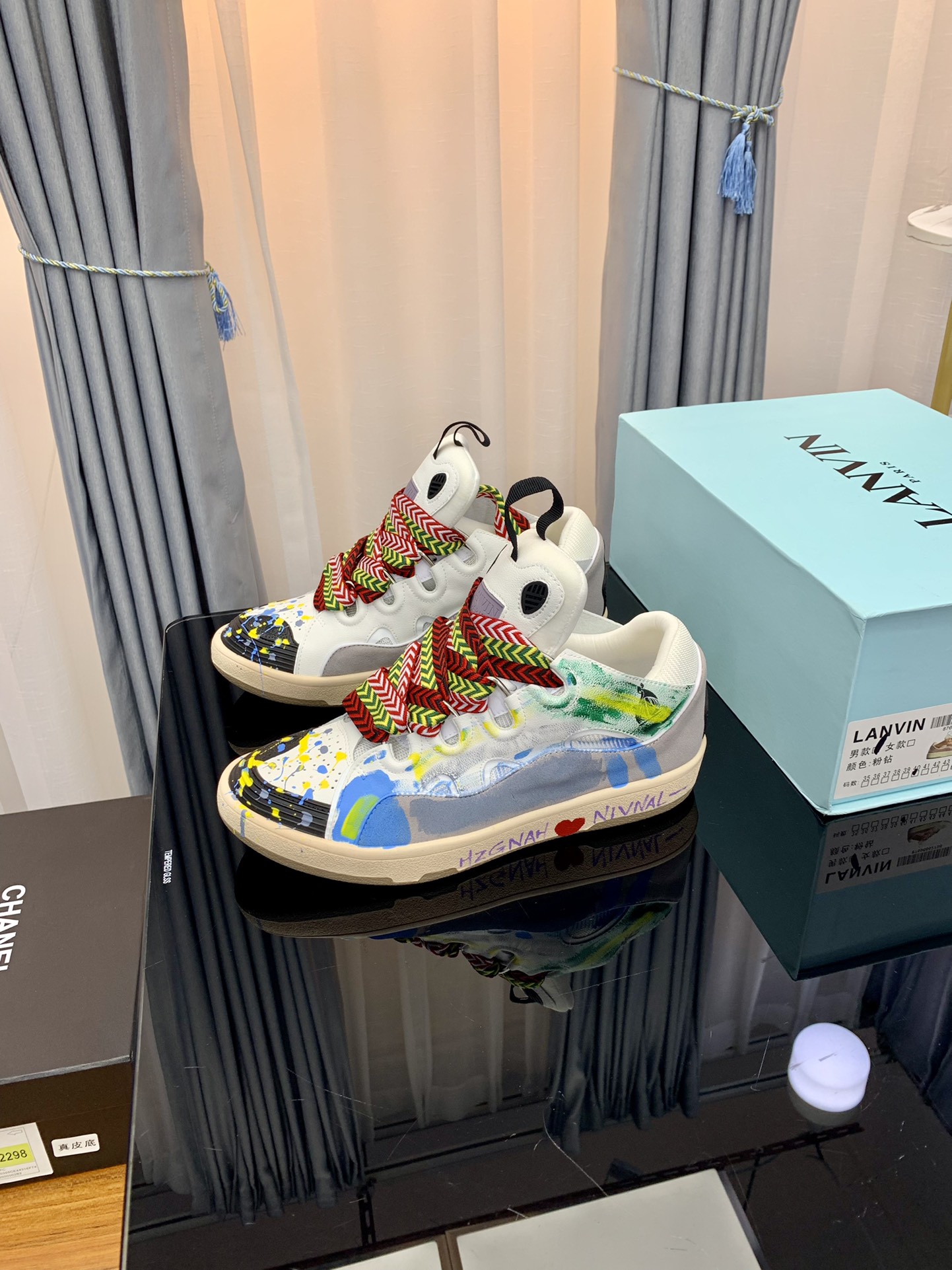 Lanvin Graffiti Low-Top Sneakers Multicolor