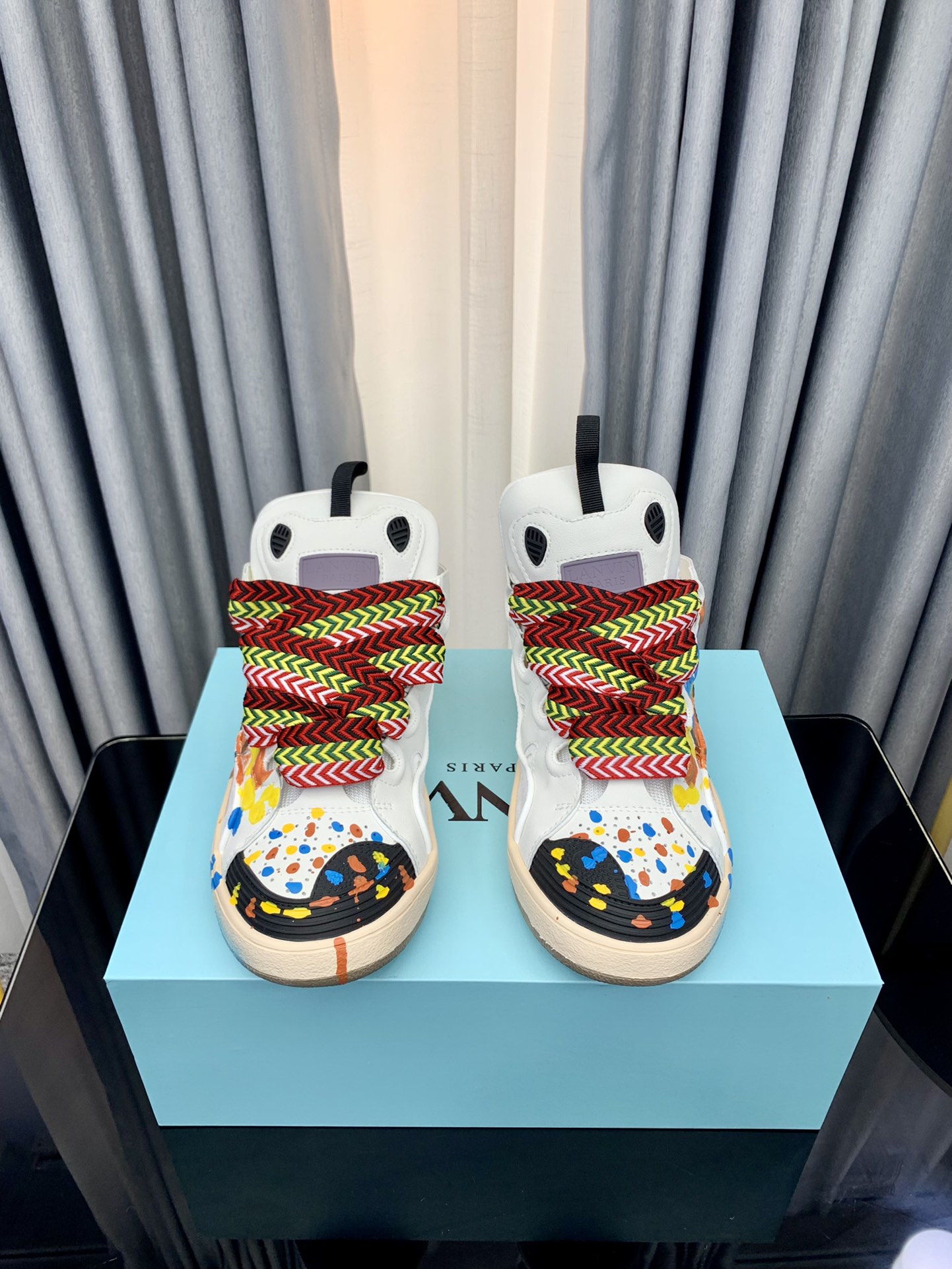 Lanvin Graffiti Low-Top Sneakers Multicolor