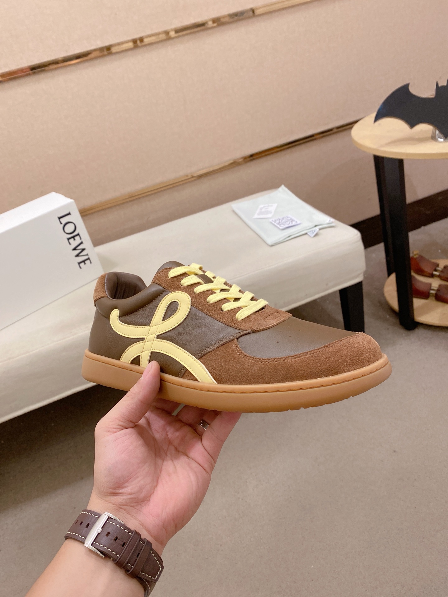 Loewe Low-Top Trainer Sneakers Brown